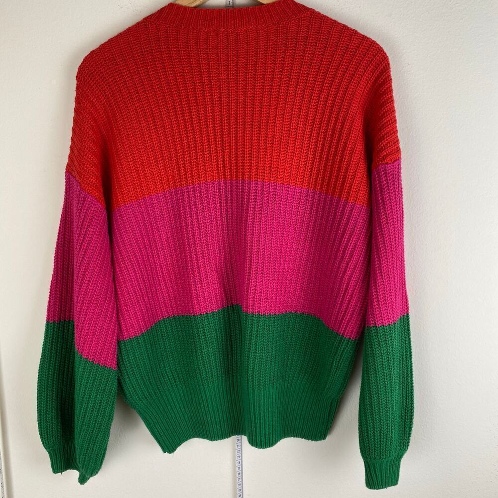Show Me Your Mumu Mina Feliz Stripe Oversized V Neck Sweater XS - Picture 12 of 16